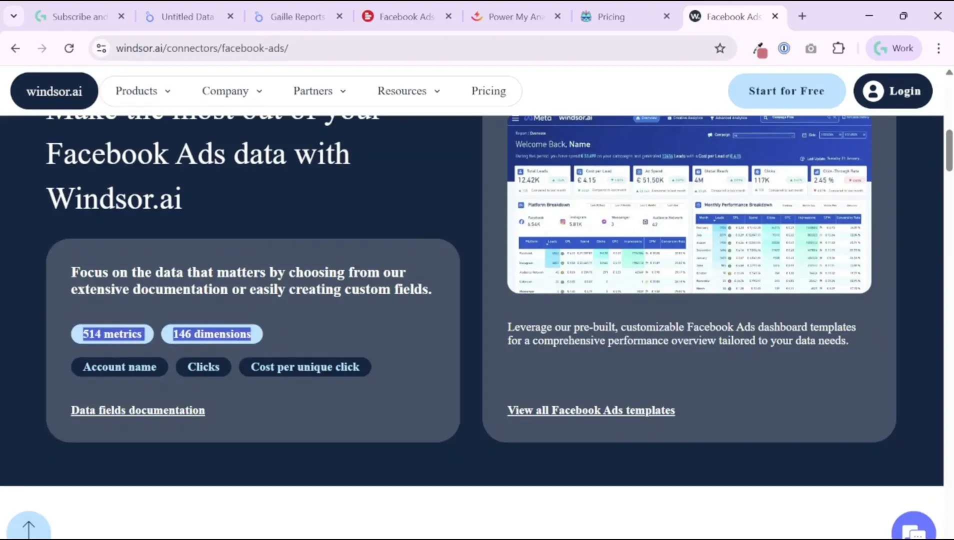 Supermetrics connector catalog listing data sources