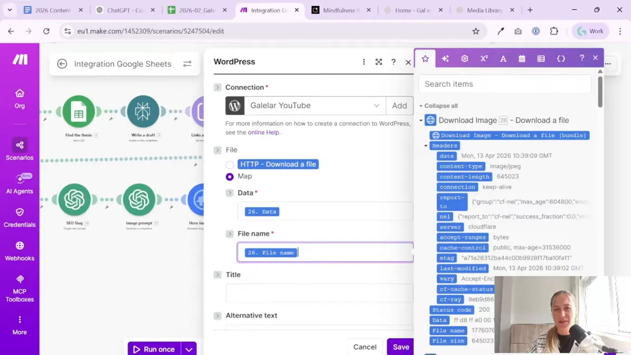 Make WordPress module mapping downloaded hero image file data to the File field