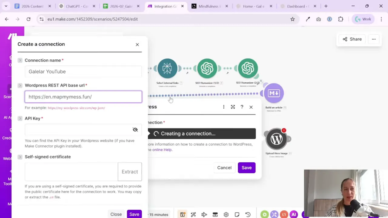 Make create a connection dialog with REST API base URL field populated