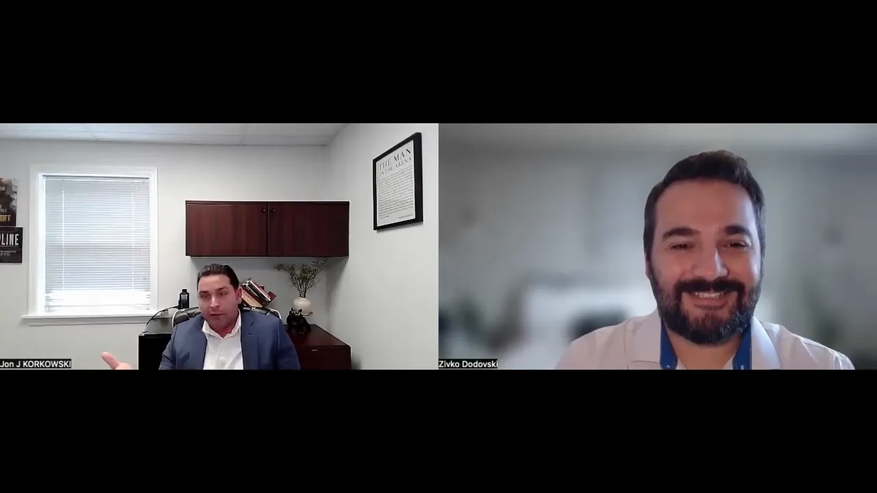 Clear split-screen interview of two speakers discussing how to mirror social content to a Google Business Profile for stronger local signals.