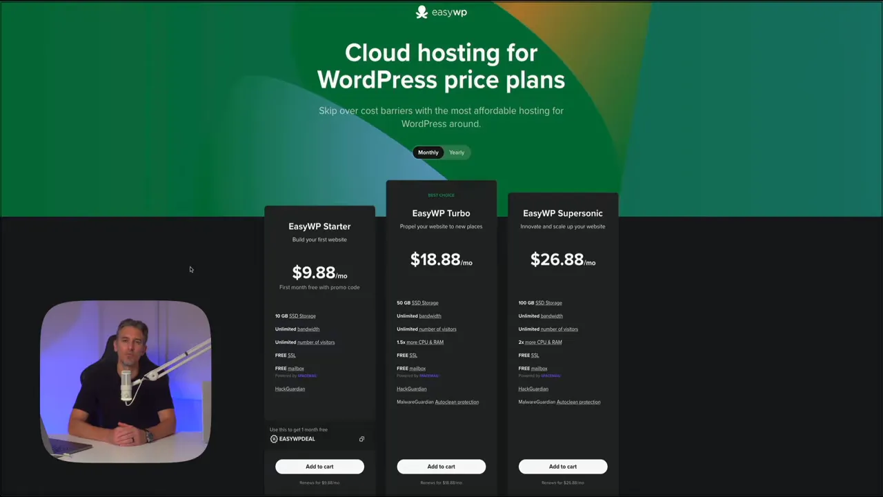EasyWP cloud hosting plans and pricing