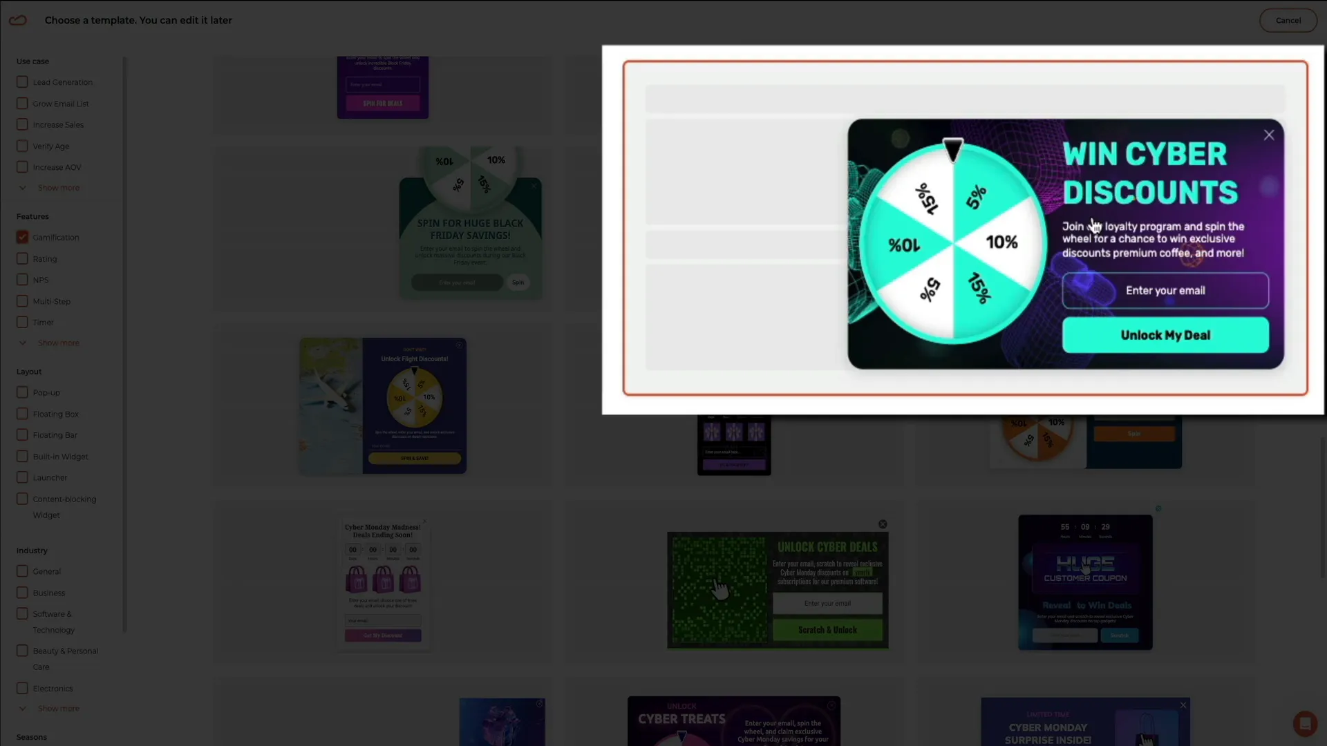 Win Cyber Discounts template preview