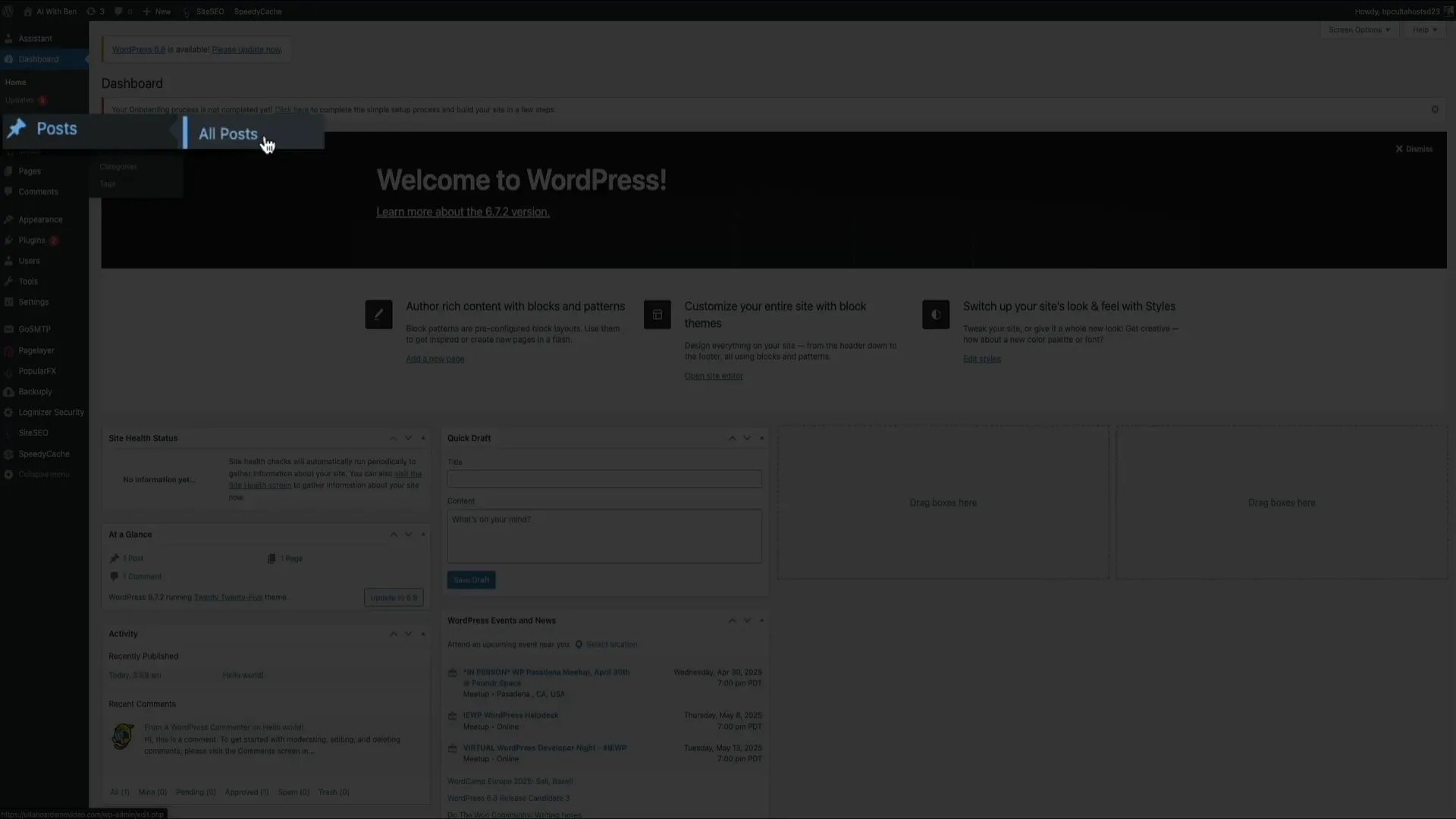 Deleting Hello World post and adding new post in WordPress