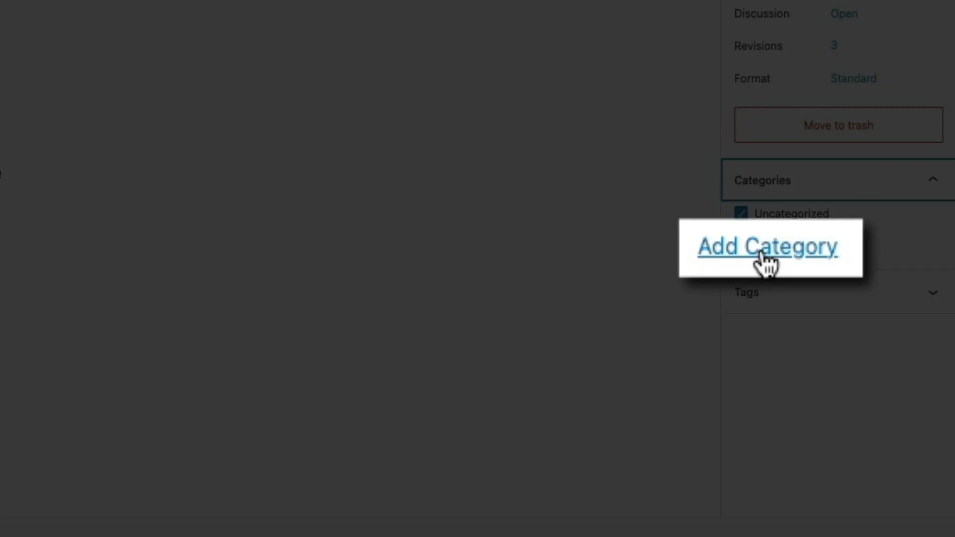 Assigning categories to WordPress blog post