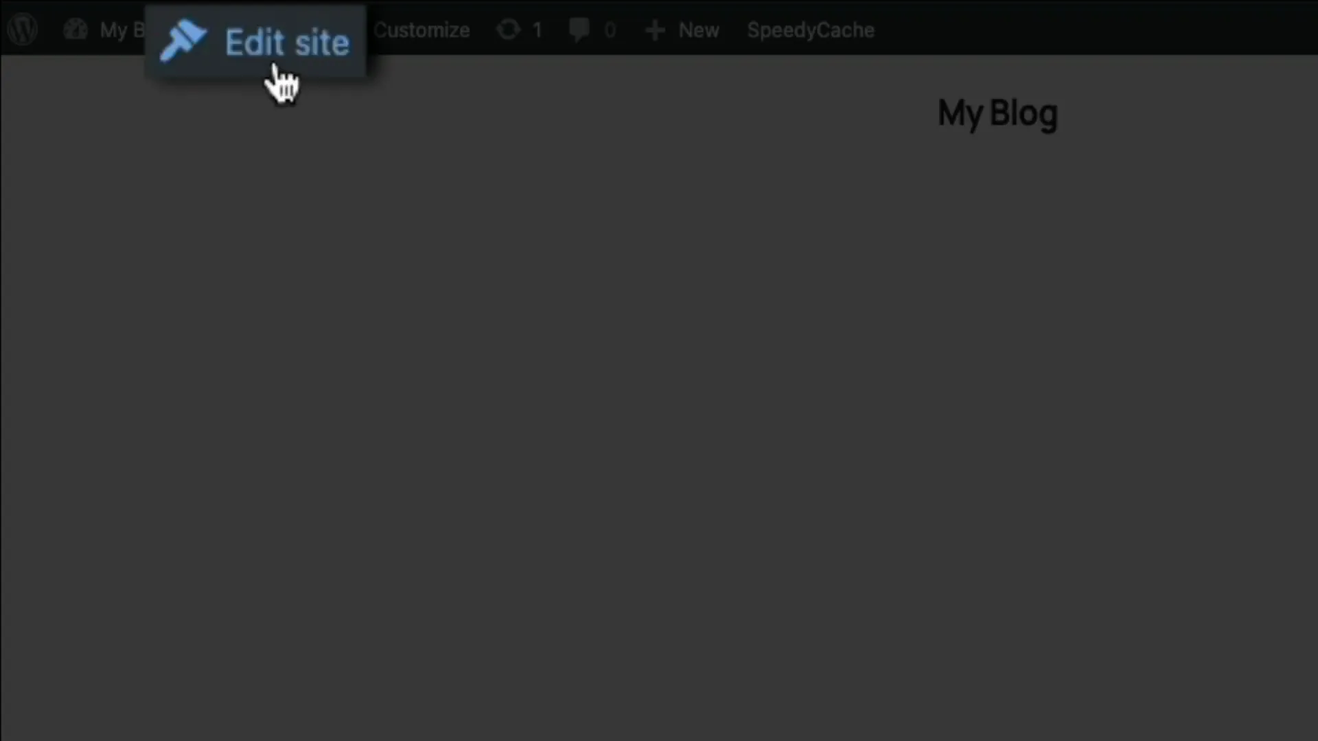 Opening WordPress Full Site Editor