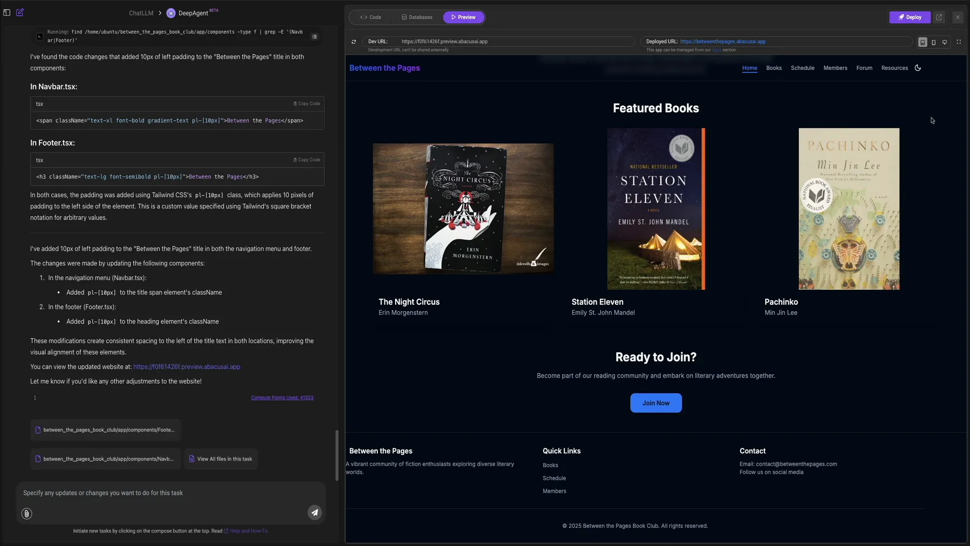 Polished website layout after padding adjustments