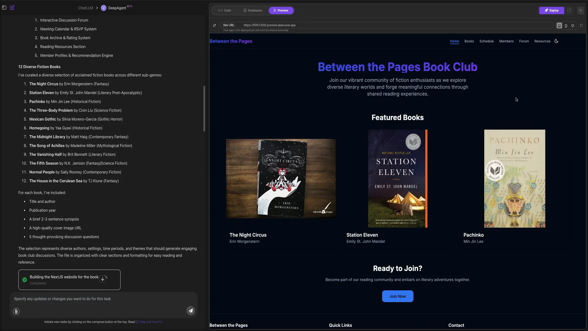 Website with light and dark mode toggle in navigation