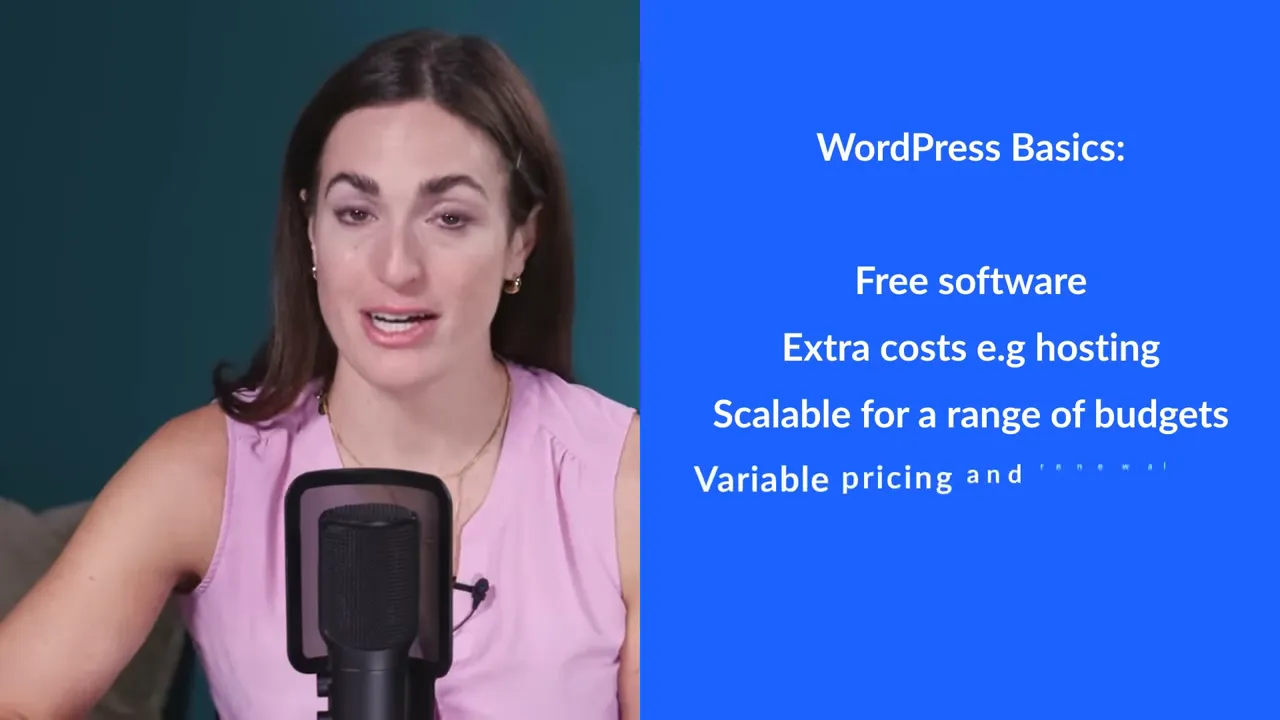 Danh sách lợi ích WordPress gồm phần mềm miễn phí, có chi phí lưu trữ bổ sung, khả năng mở rộng và phí gia hạn biến động