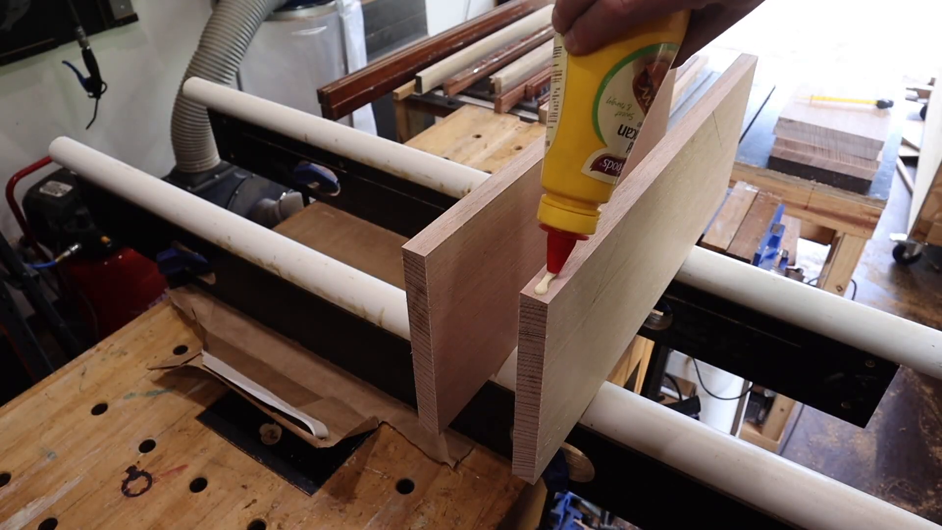 Gluing up wood panels