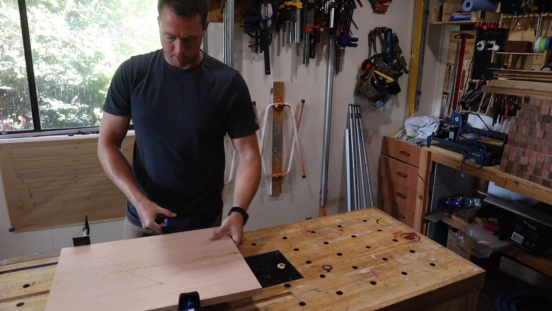 Sanding glued-up panels