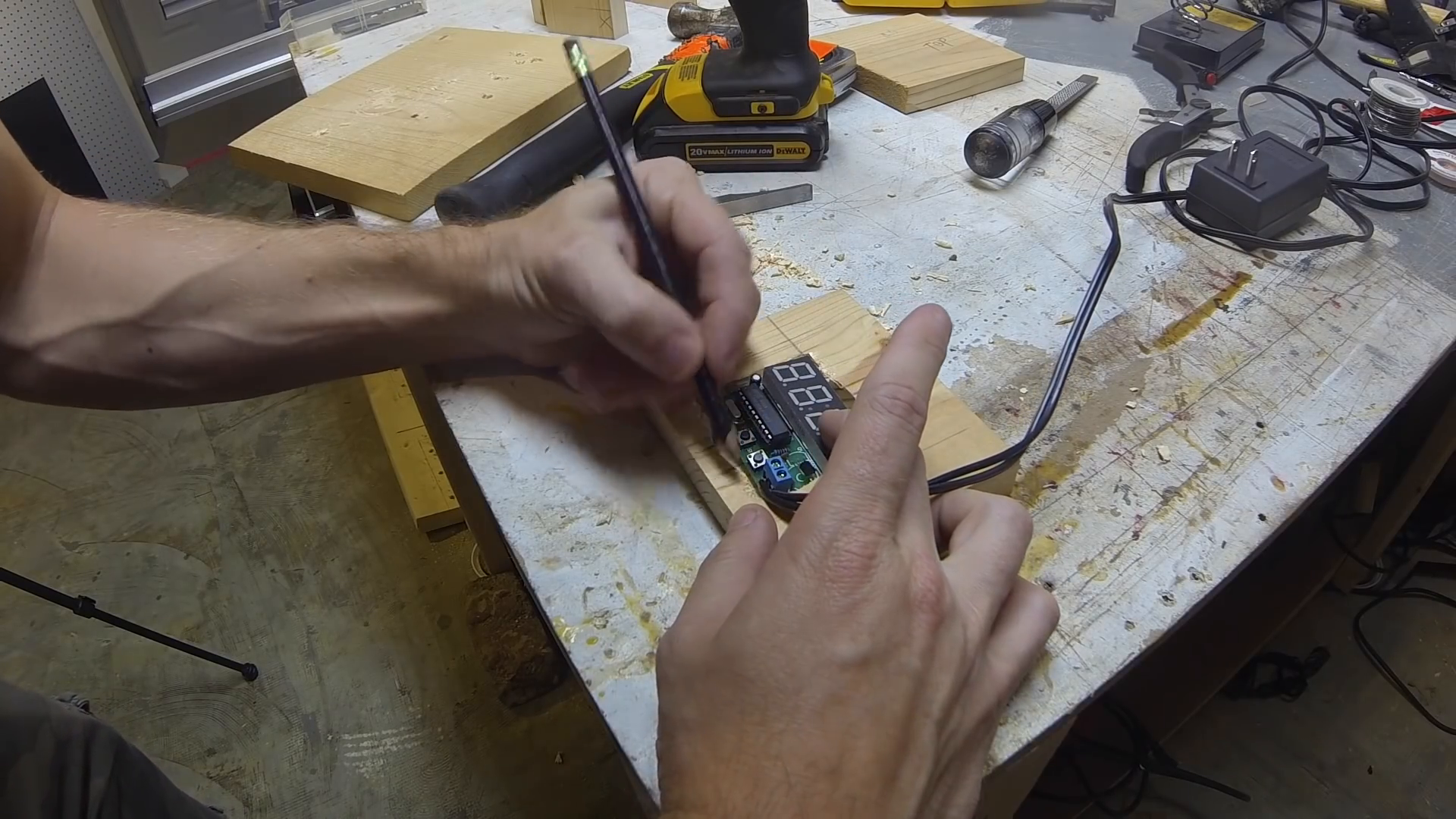 Cutting wood for the clock box