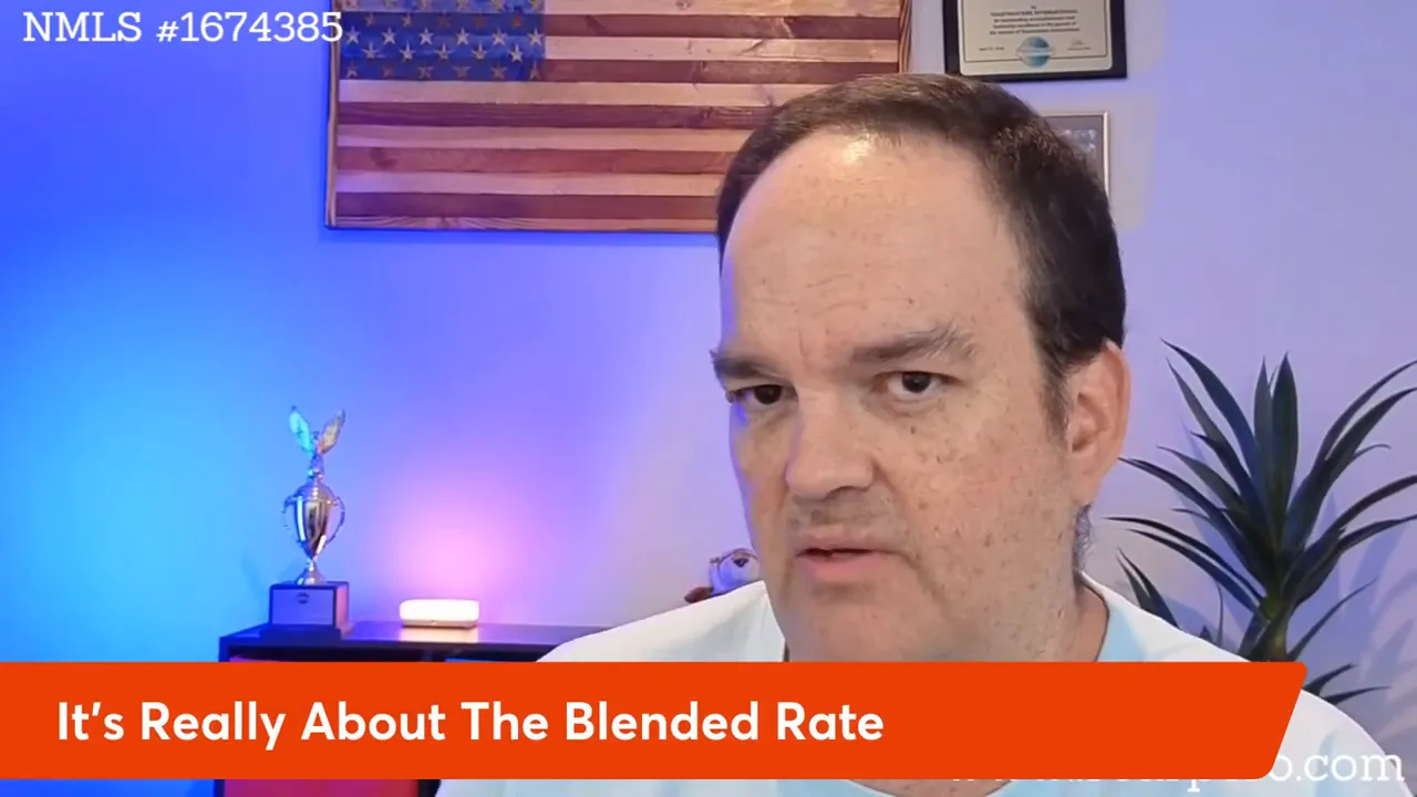 Presenter with a clear lower-third banner reading 'It's Really About The Blended Rate' illustrating the blended-rate concept.