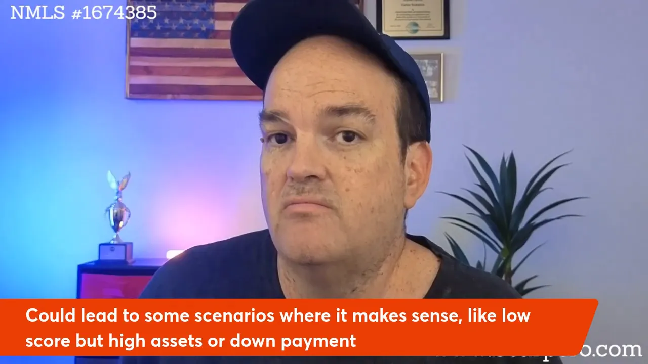 Frontal shot of host describing scenarios where conventional lending is viable with large down payment or high assets