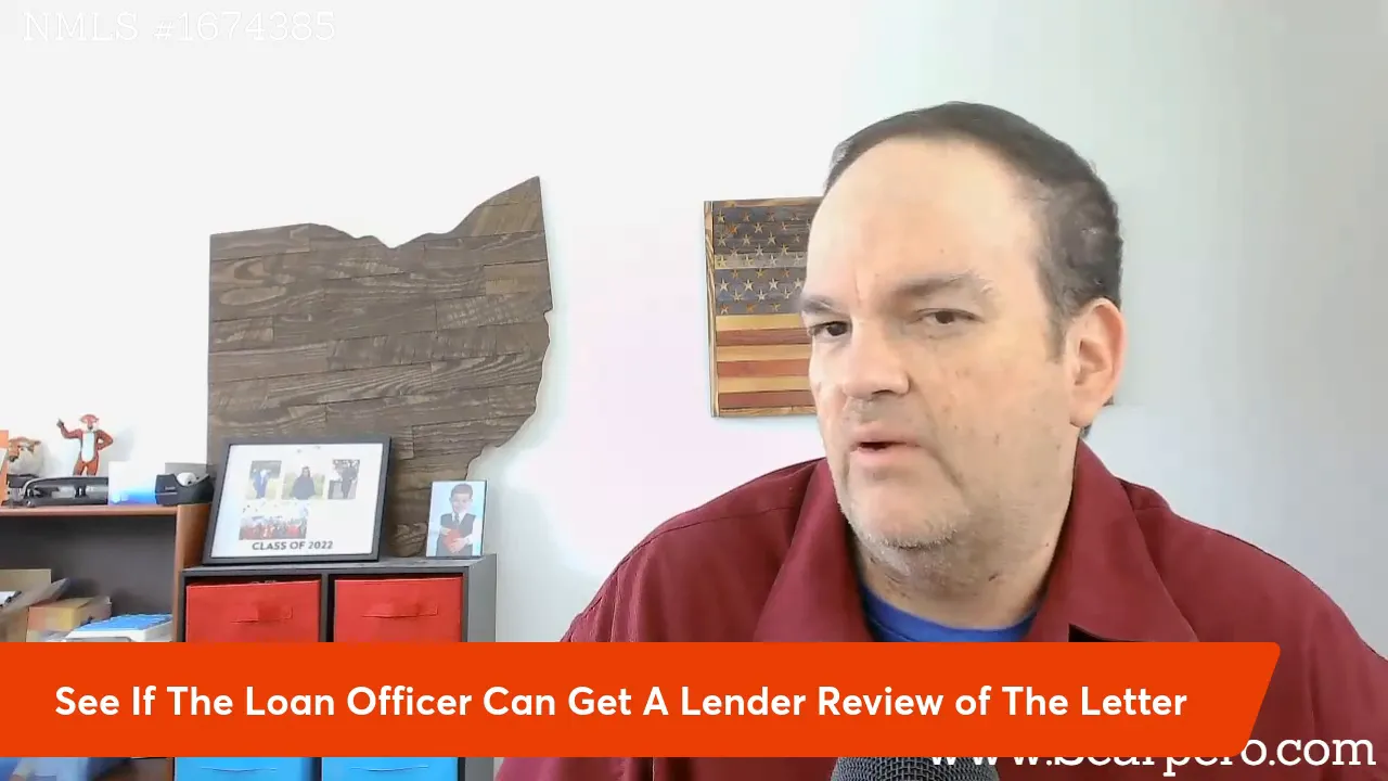Loan officer reviewing letter of explanation