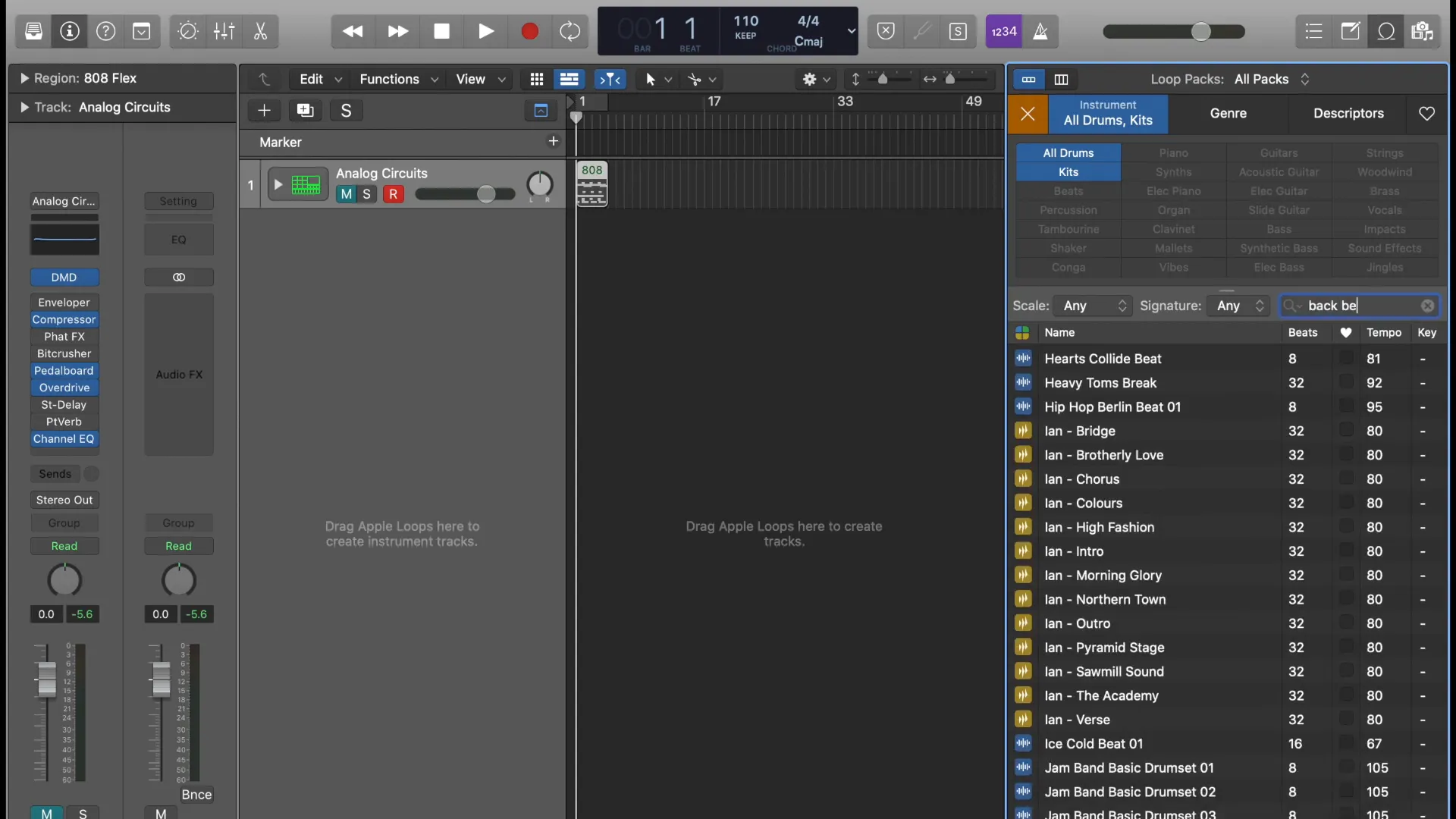 Using drum loops in Logic Pro