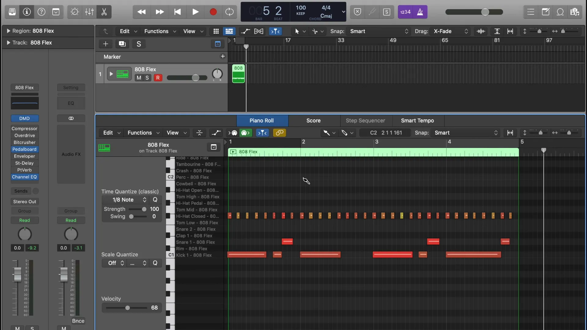 Drawing MIDI notes in Logic Pro