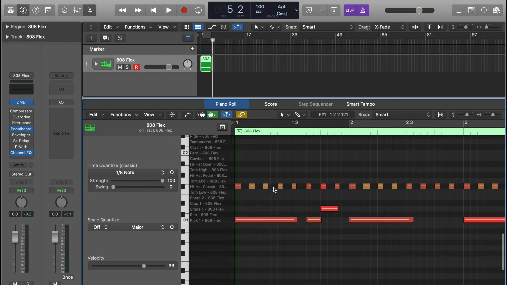 Quantizing MIDI notes in Logic Pro