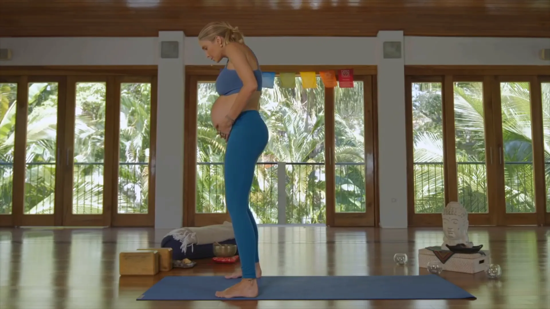 Rolling Up and Lengthening the Spine in Gentle Prenatal Yoga