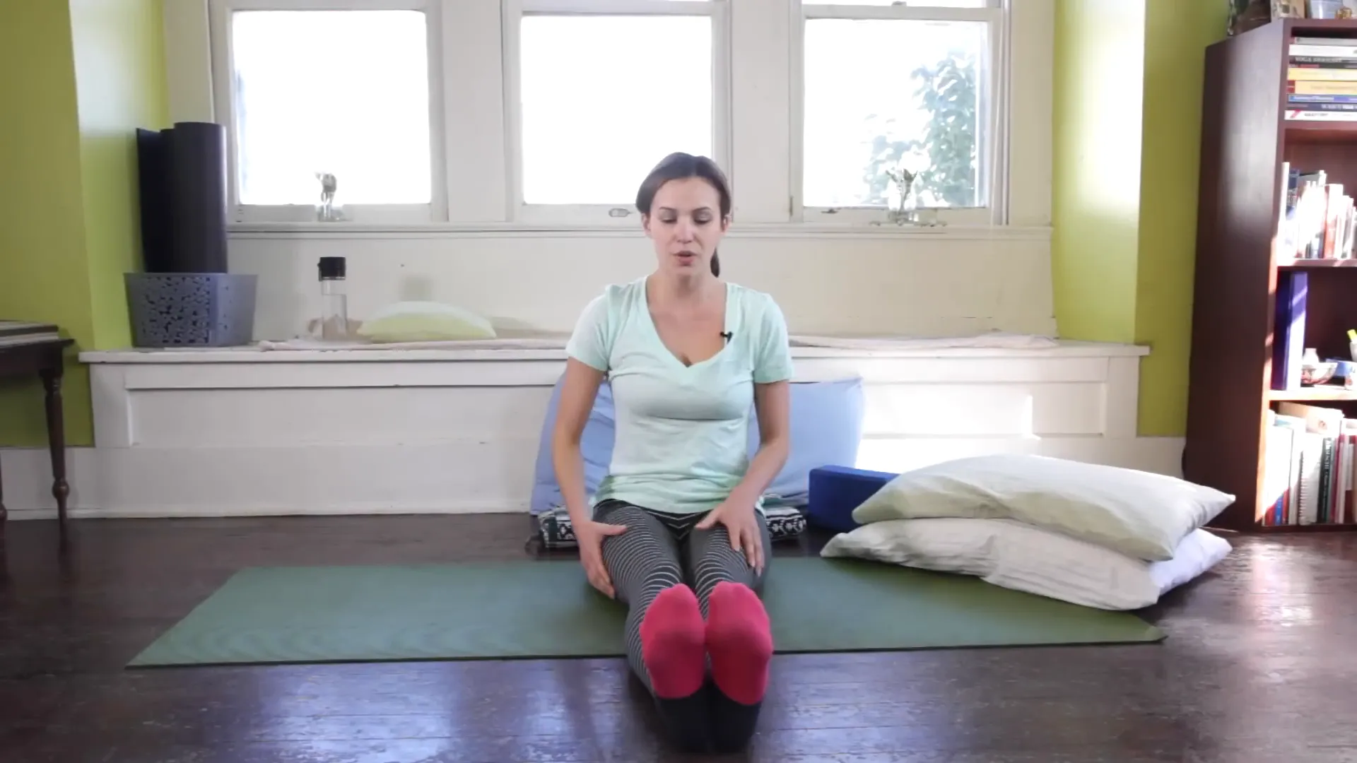 Setting up for Head to Knee Pose