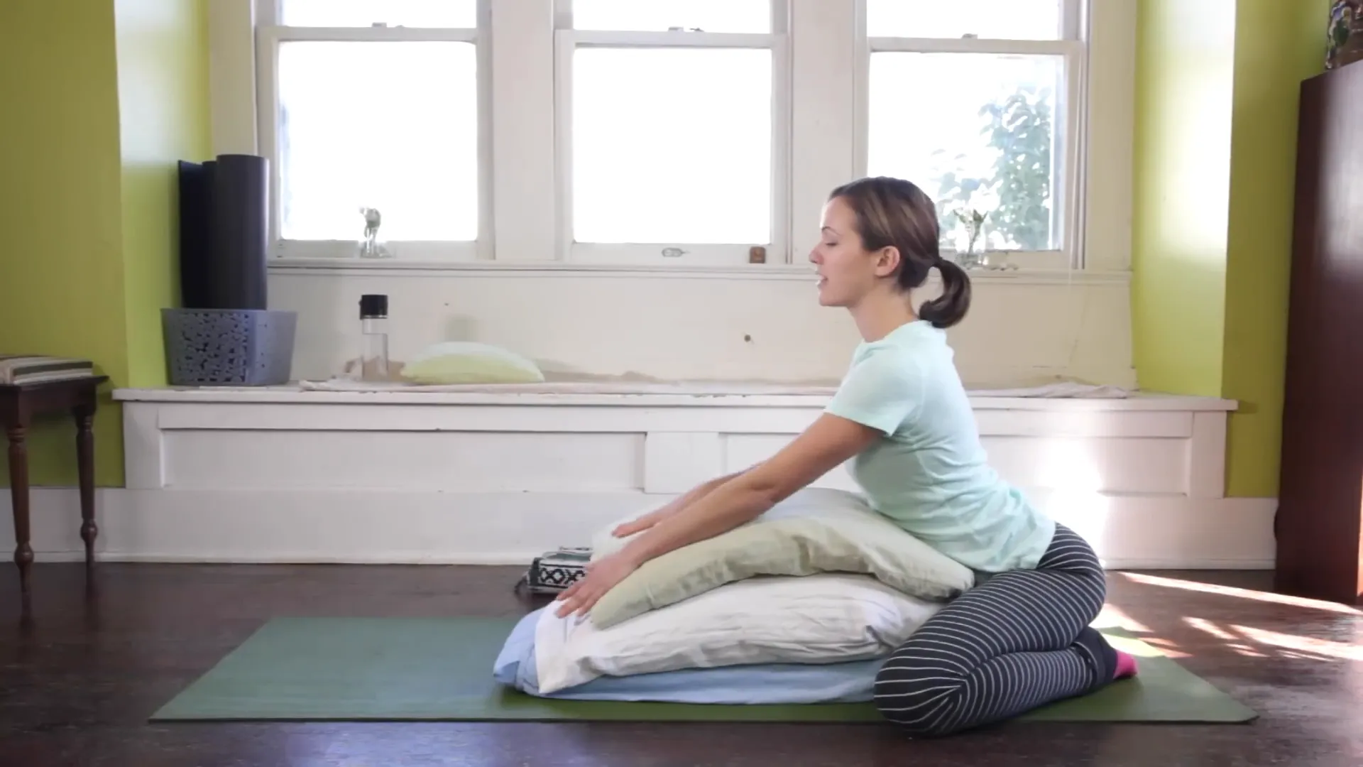 Relaxing in Supported Extended Child's Pose