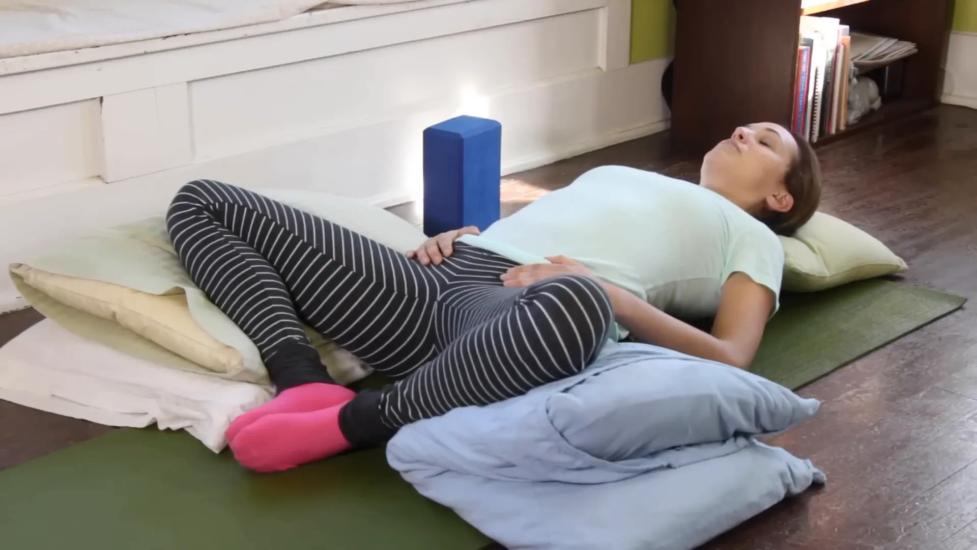 Gentle movements in Supta Baddha Konasana