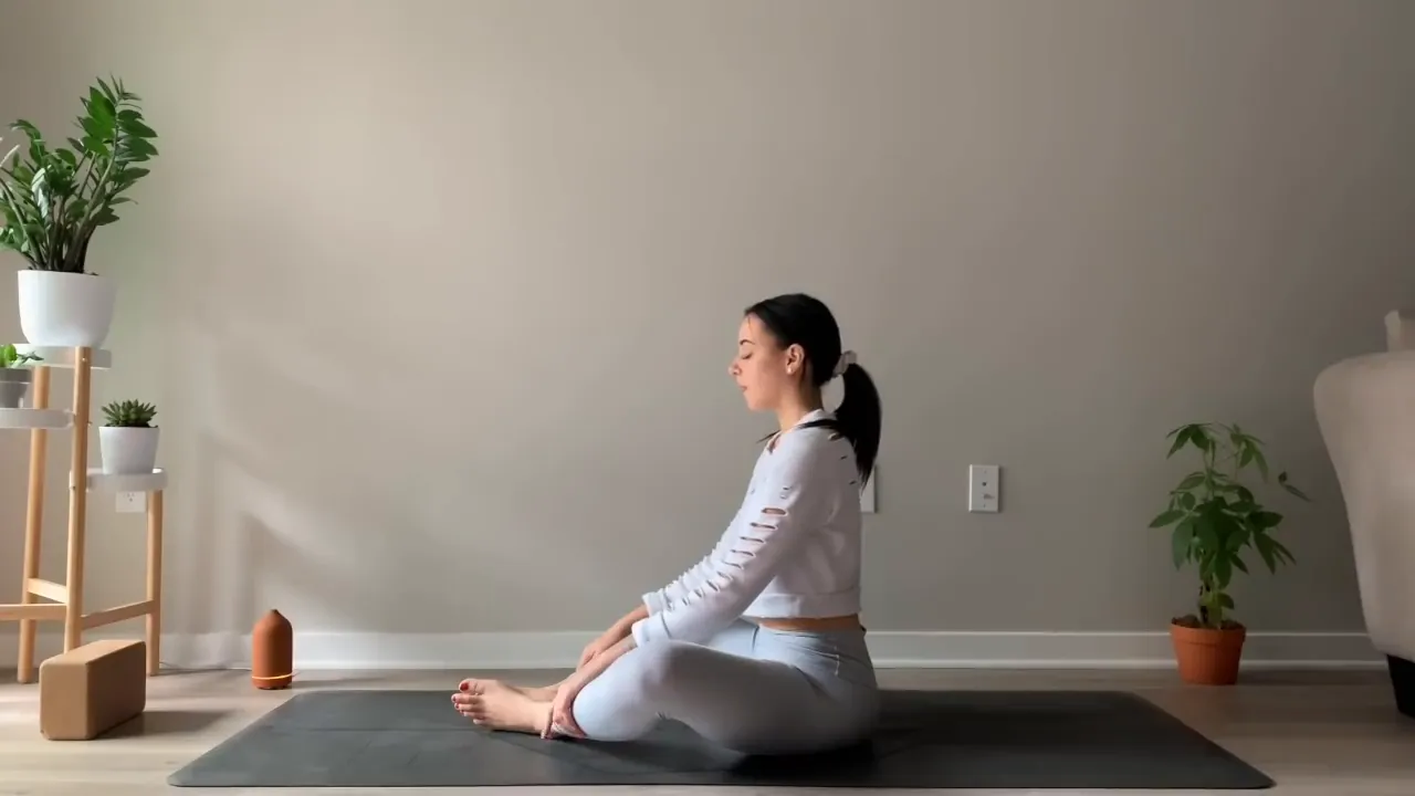 Neck stretch in Butterfly Pose