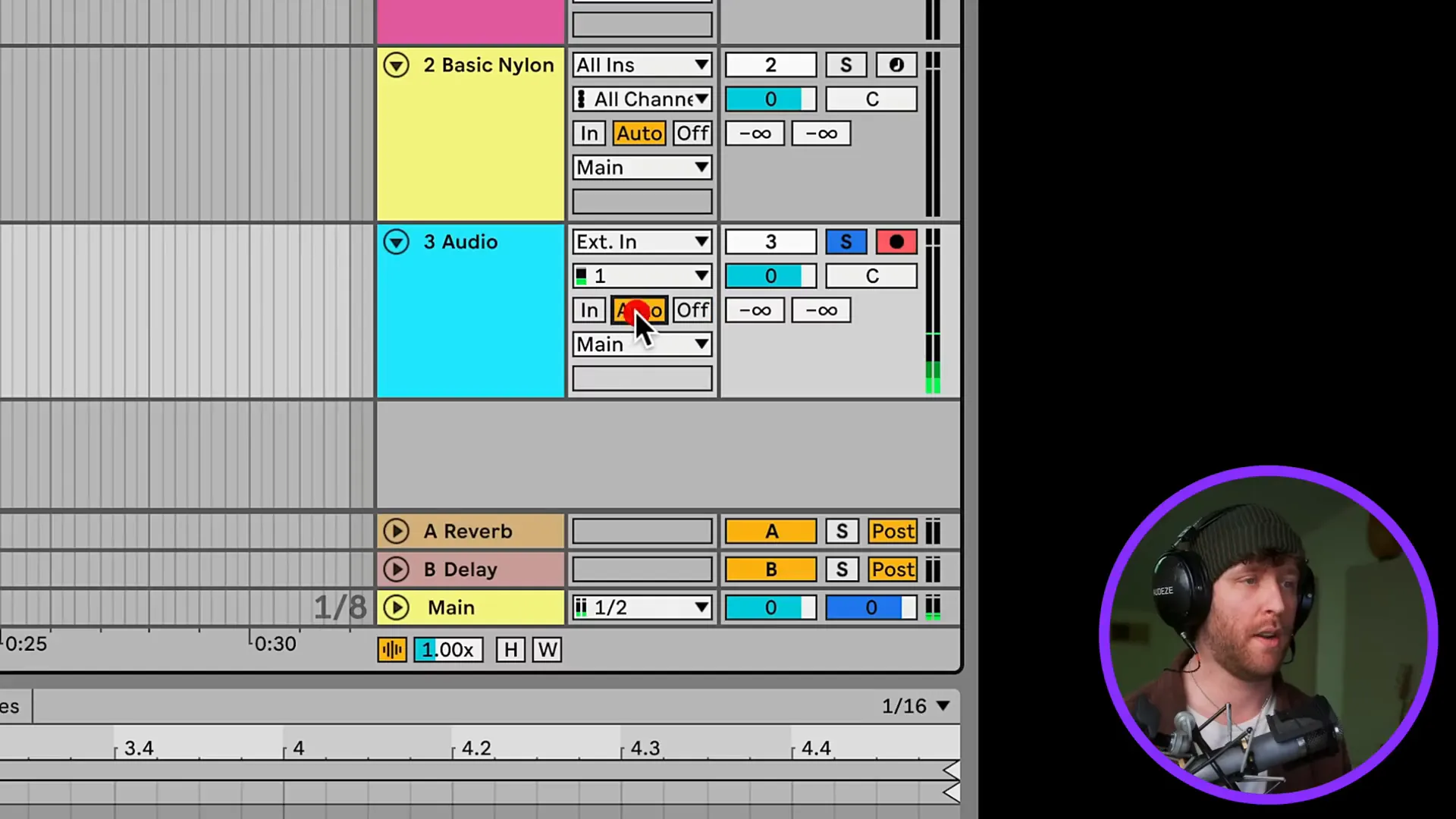 Setting count-in for recording in Ableton