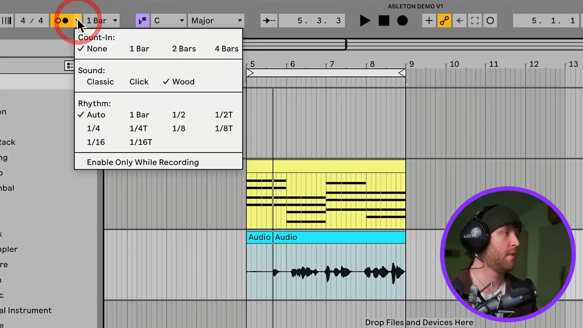 Recording audio in Ableton