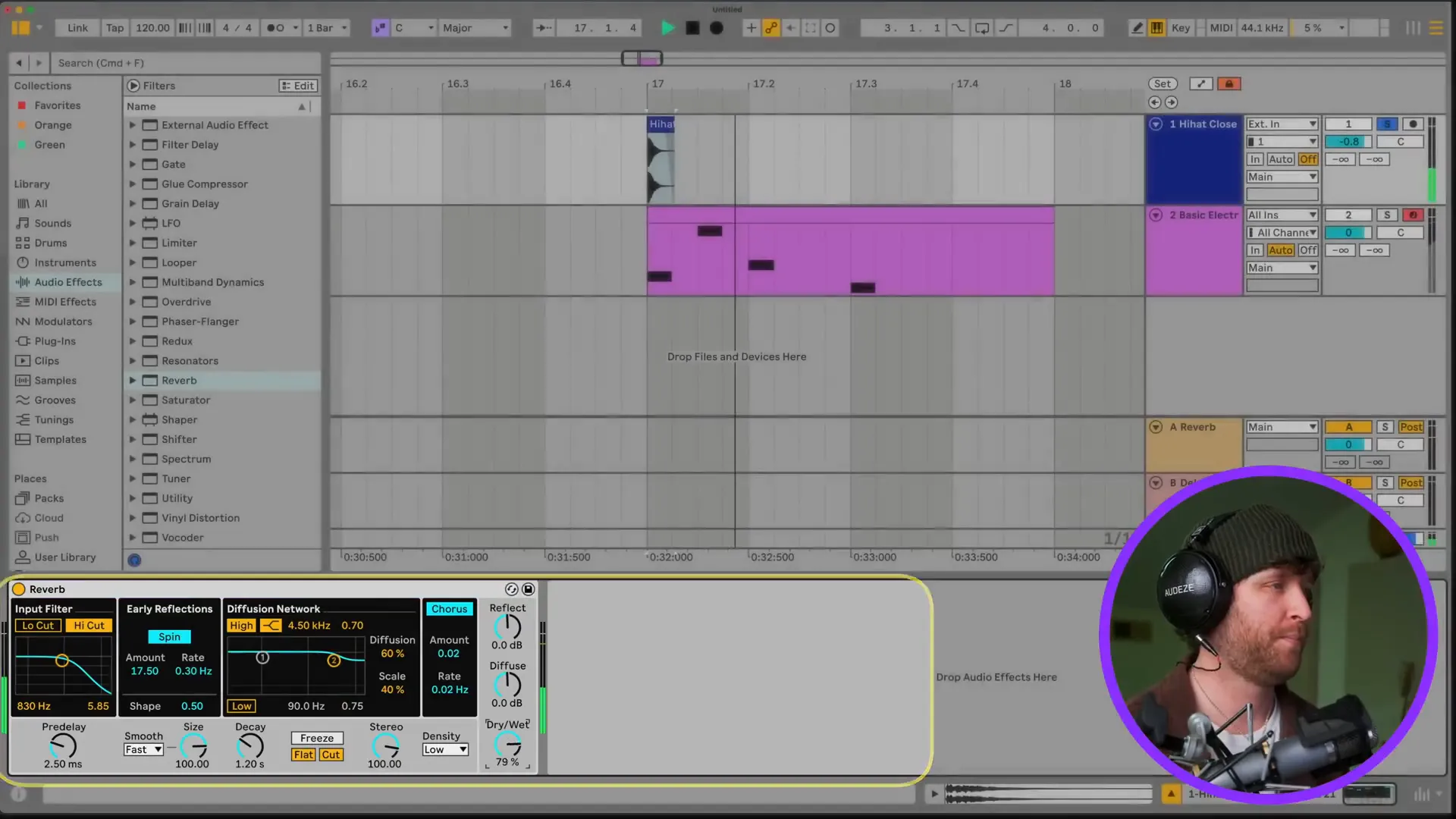 Adjusting effects parameters in Ableton