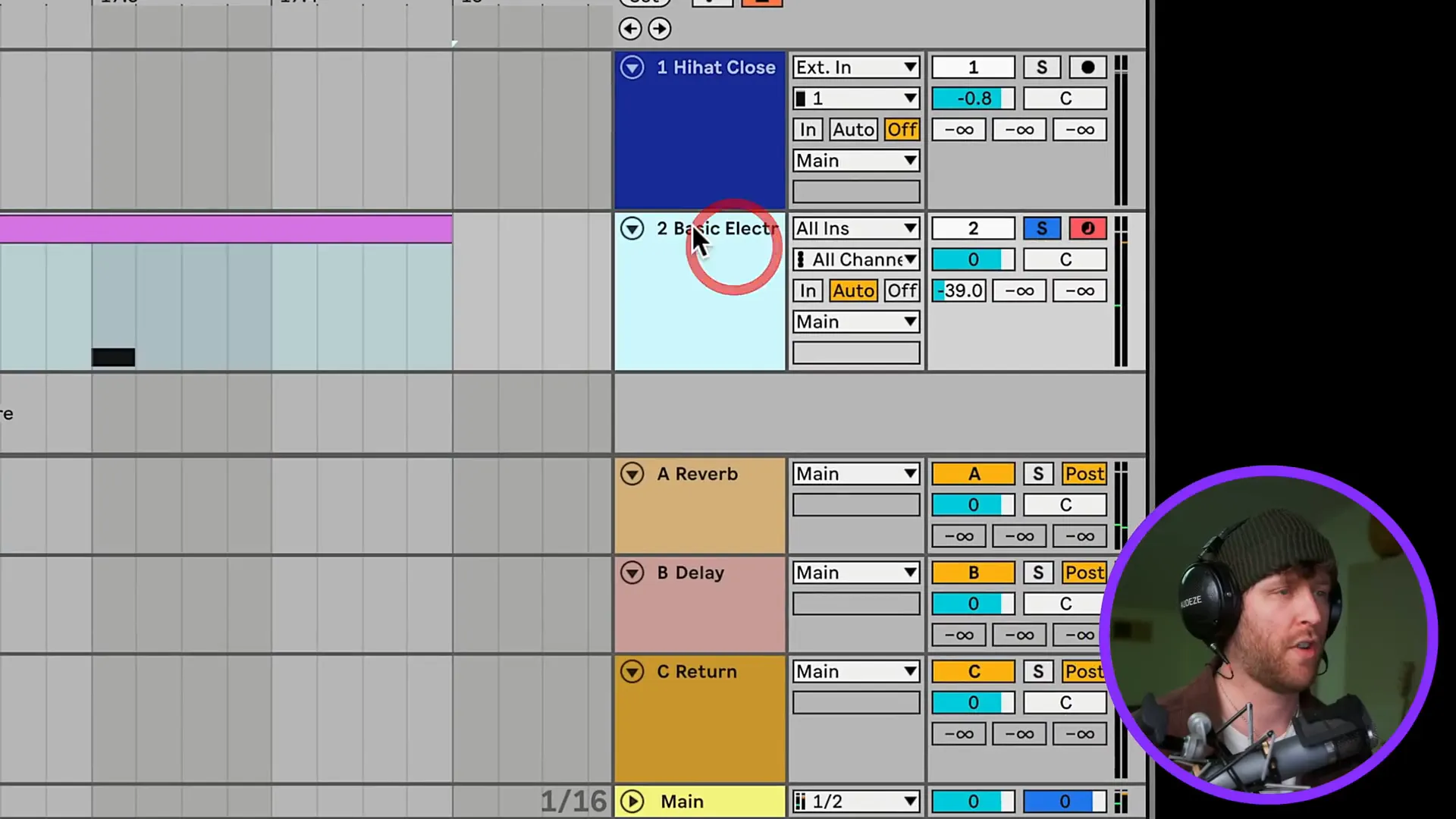 Using return tracks for effects in Ableton