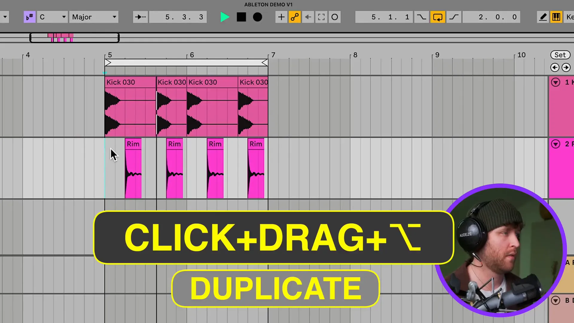 Programming drum patterns with MIDI in Ableton