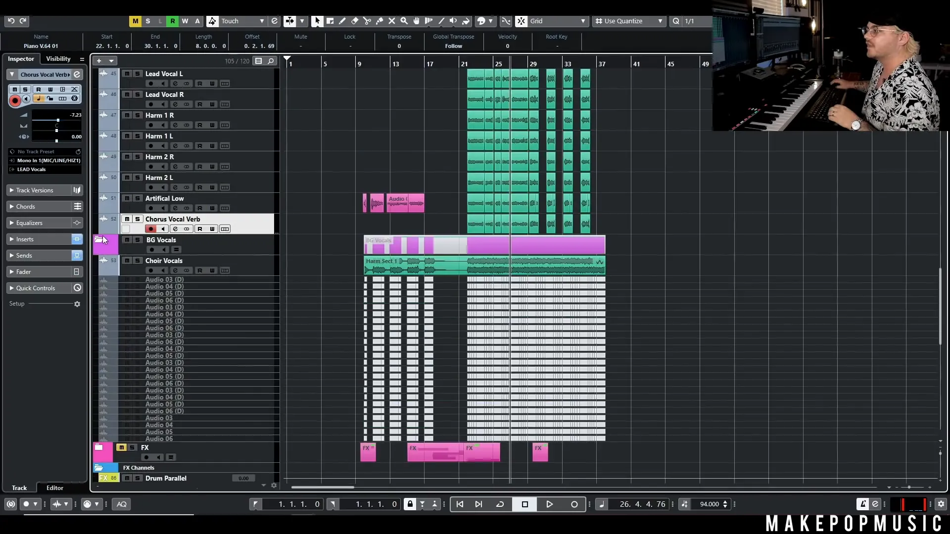 Adding risers and sweeps for transitions
