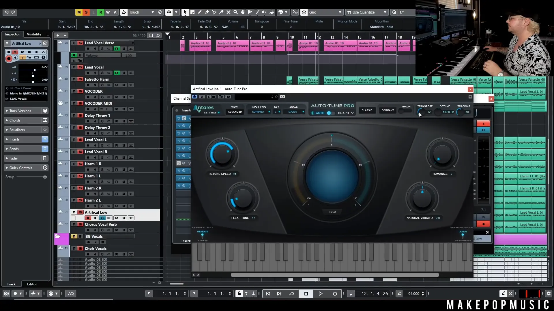 Creating an artificial low vocal layer