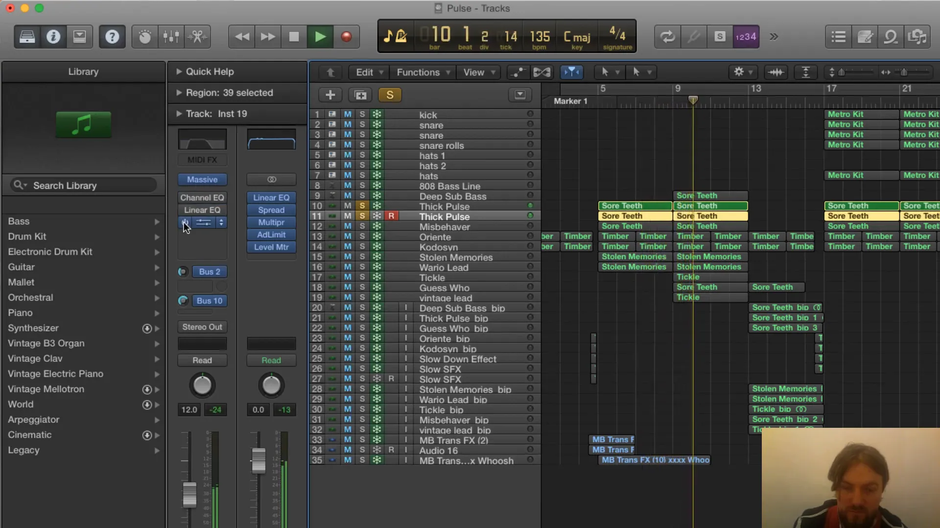 Screenshot of sawtooth synth settings with EQ adjustments