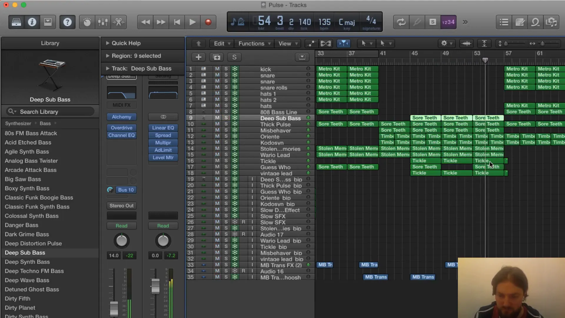 Screenshot of final mix settings showing EQ adjustments