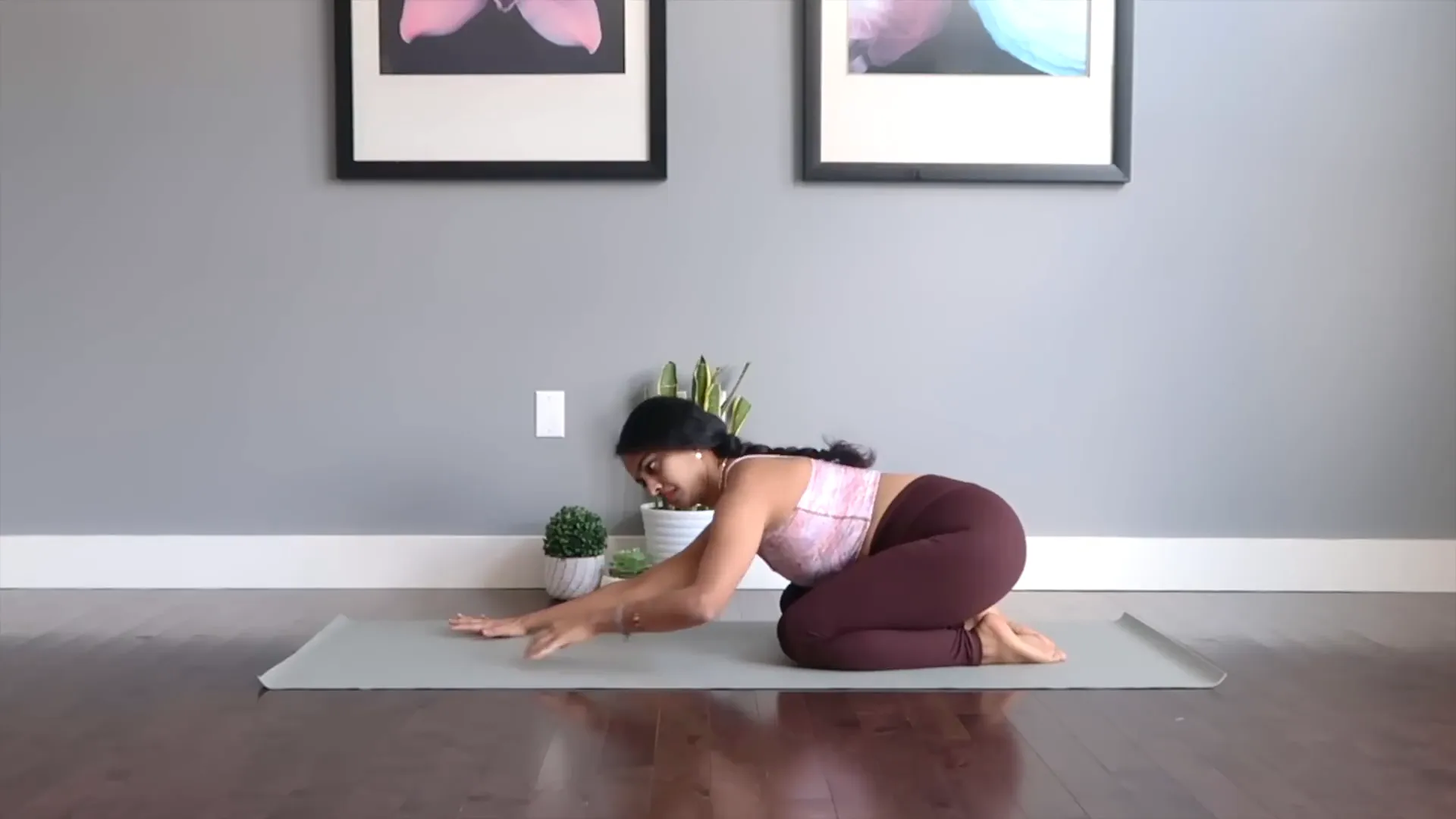 Practicing Child's Pose for relaxation and focus