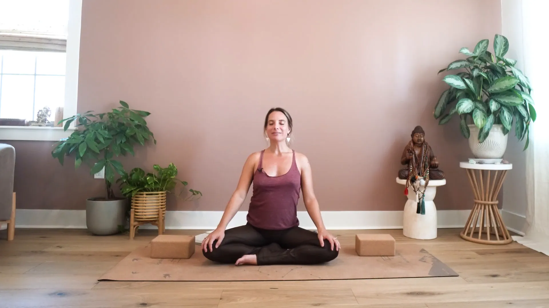 Seated posture with grounding and breath awareness