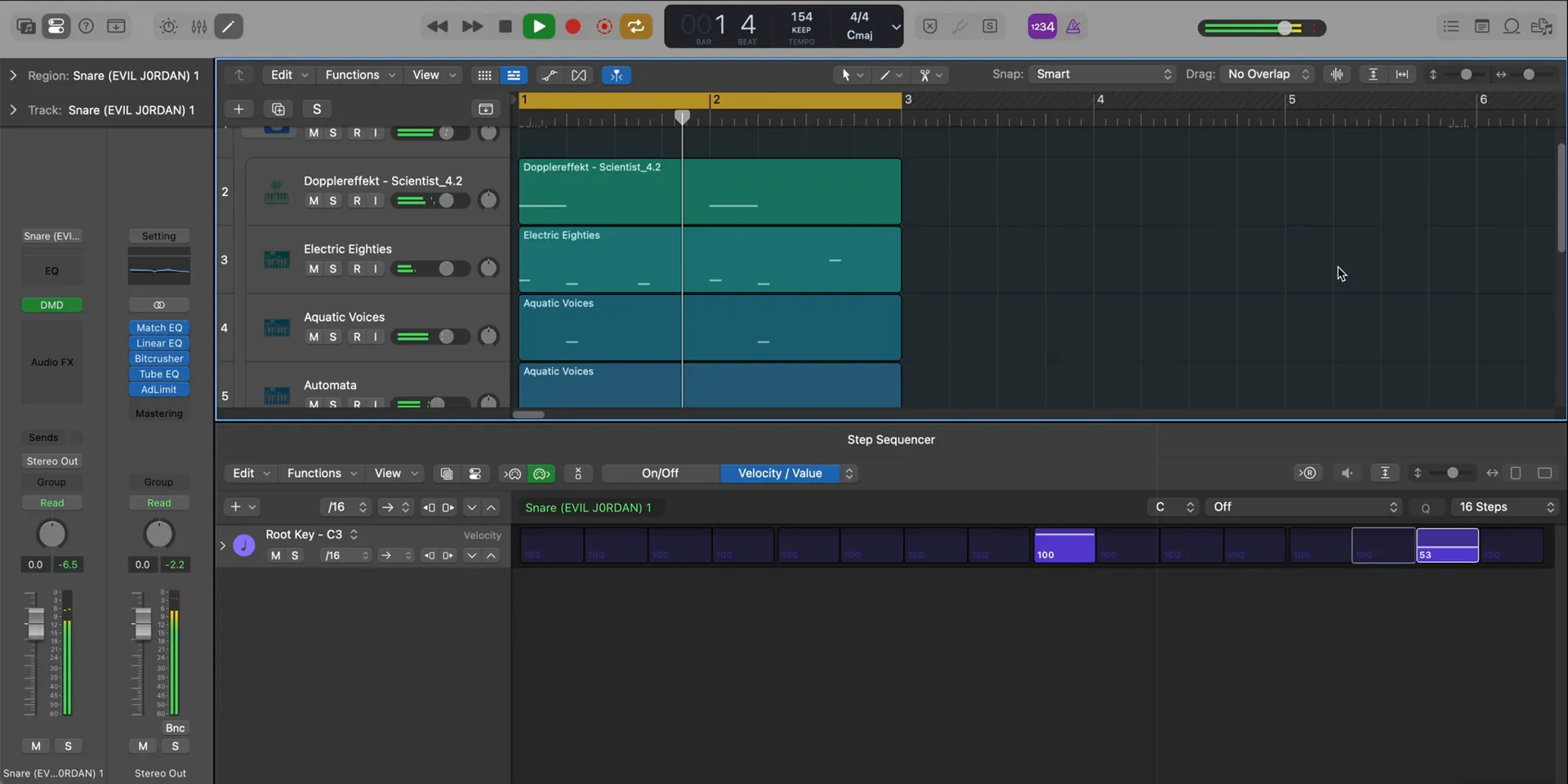 Making A Playboi Carti Instrumental: Remaking "EVIL J0RDAN" from Scratch 9 Building the drum pattern with snares