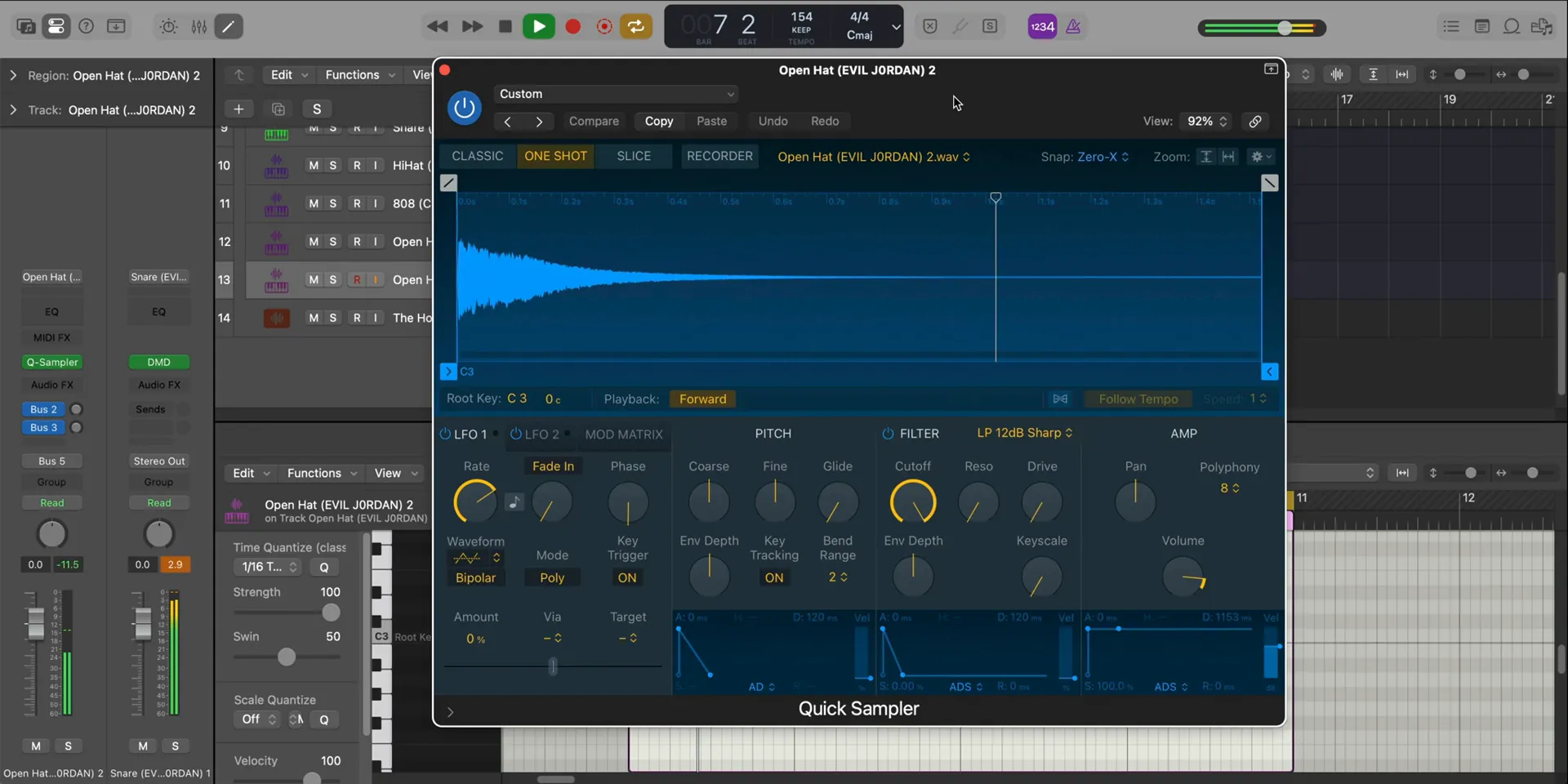Making A Playboi Carti Instrumental: Remaking "EVIL J0RDAN" from Scratch 13 Finalising with open hats