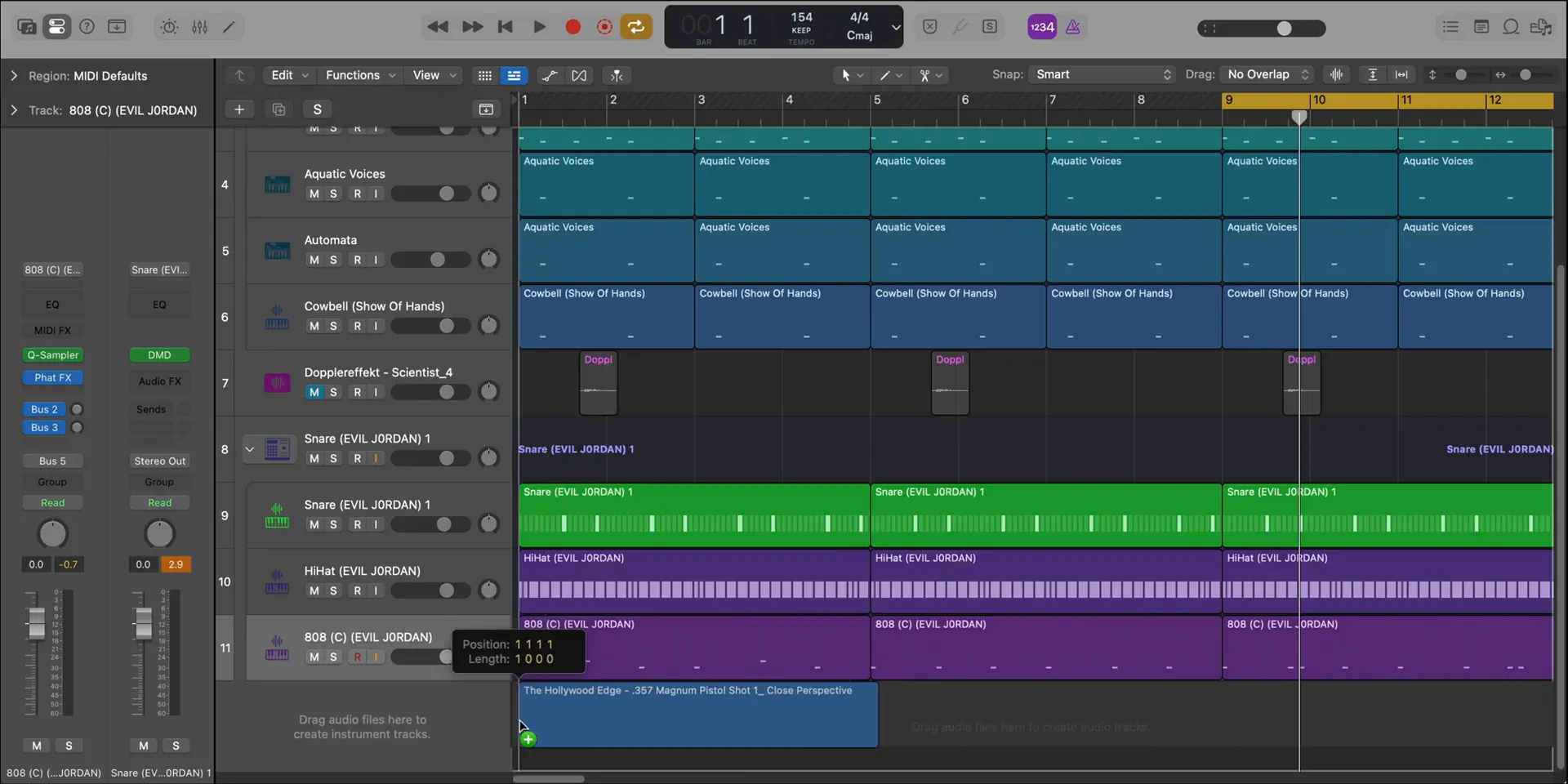 Making A Playboi Carti Instrumental: Remaking "EVIL J0RDAN" from Scratch 12 Adding gunshot FX to the beat