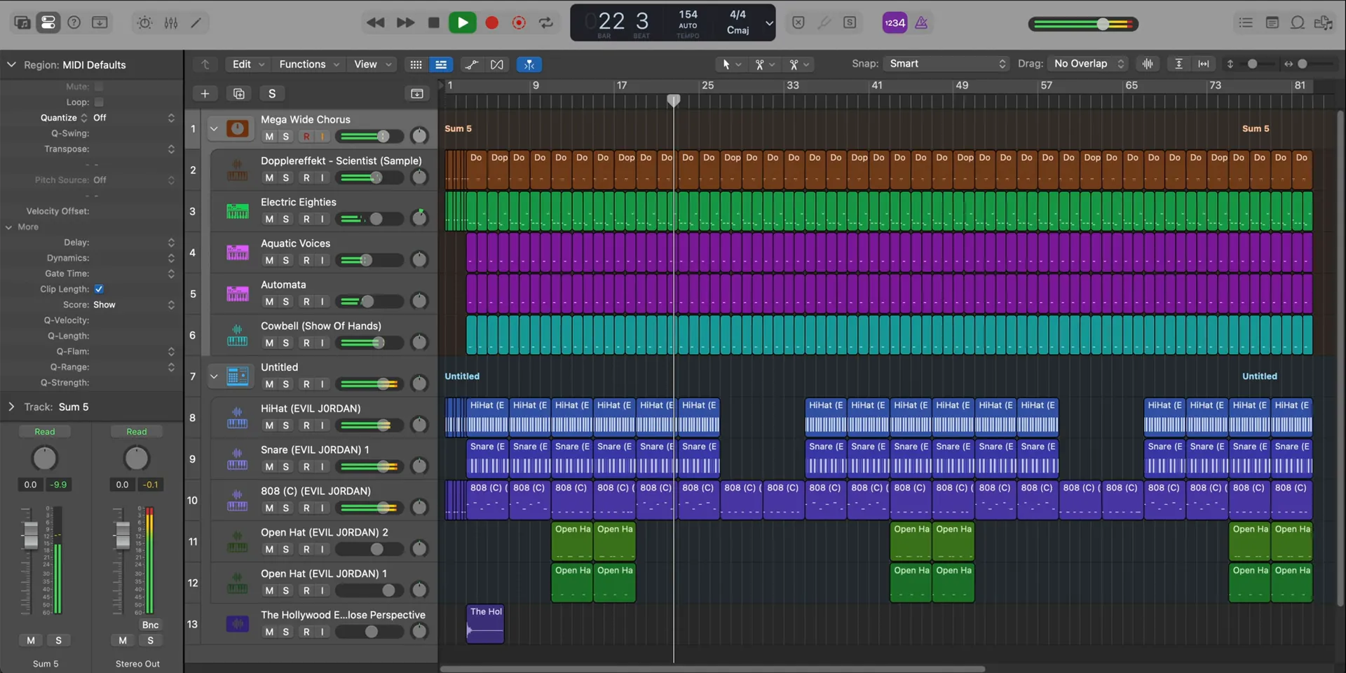 Making A Playboi Carti Instrumental: Remaking "EVIL J0RDAN" from Scratch 14 Mixing and final beat arrangement