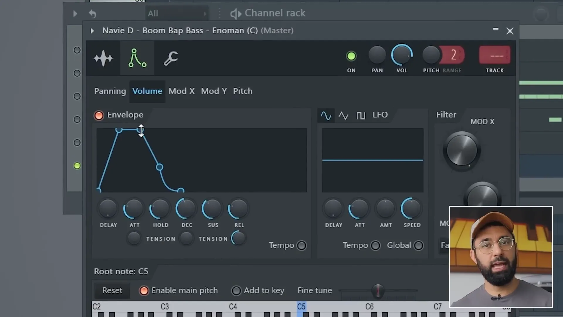 Screenshot of envelope settings in FL Studio