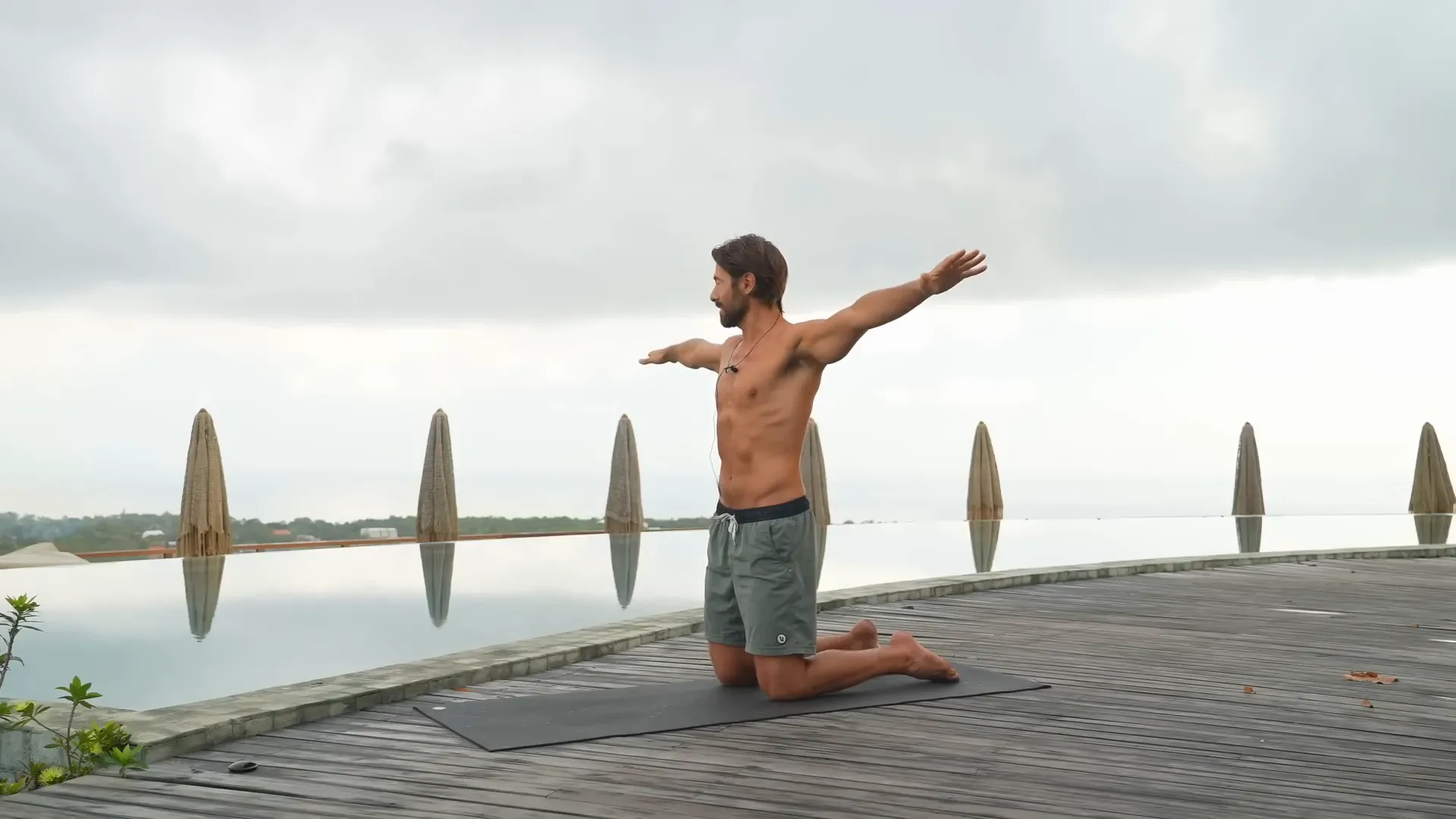 Rotating arms externally and internally to mobilize shoulder joints