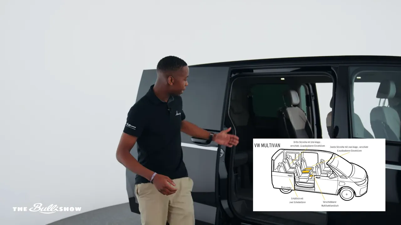 Offene Schiebetüren und großer Laderaum des T7