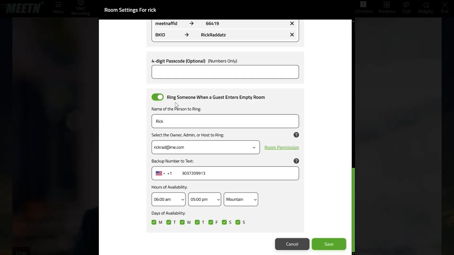 Meetn meeting notifications and recording options