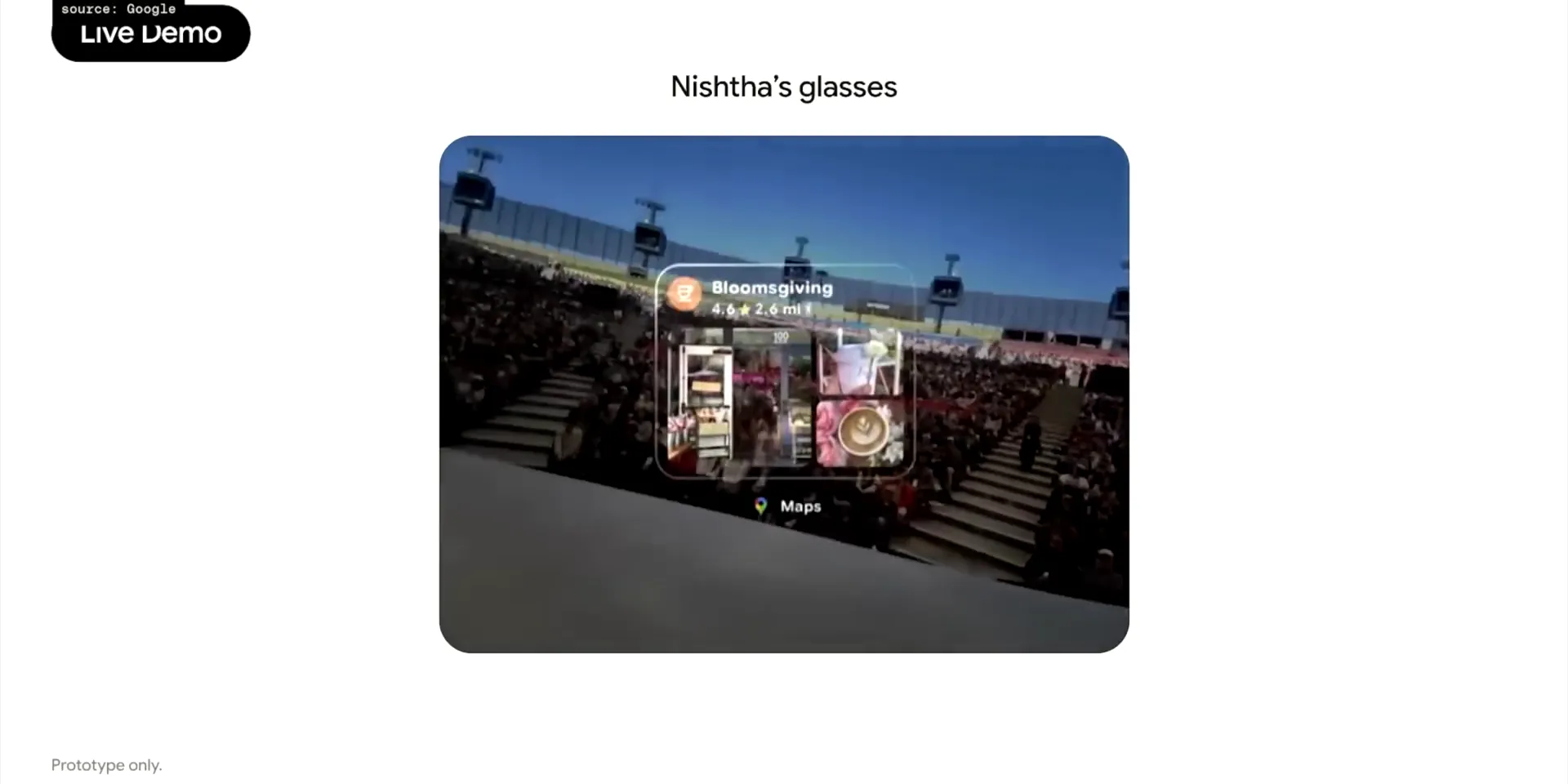 Navigation directions displayed on Android XR glasses
