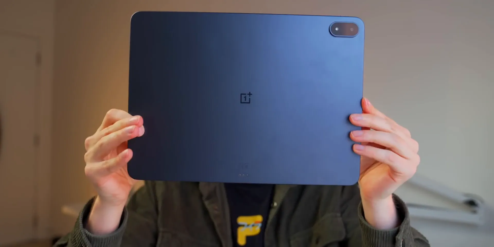 OnePlus Pad 3 in Storm Blue with frosted aluminum back