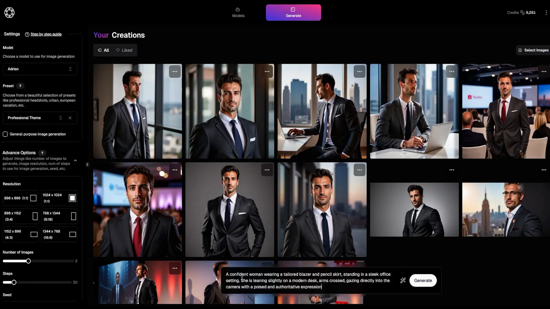 PhotoGPT AI interface showing image generation options