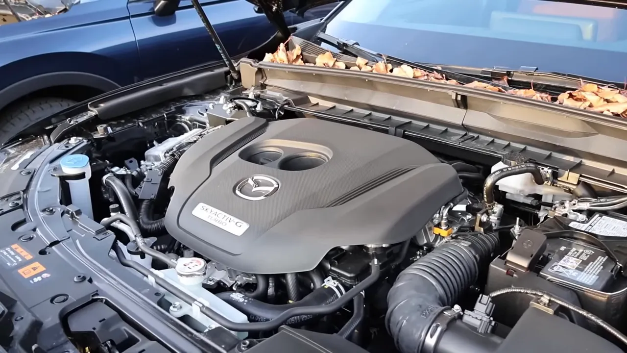 Mazda CX-50 Meridian Skyactiv-G turbo engine in an open engine bay