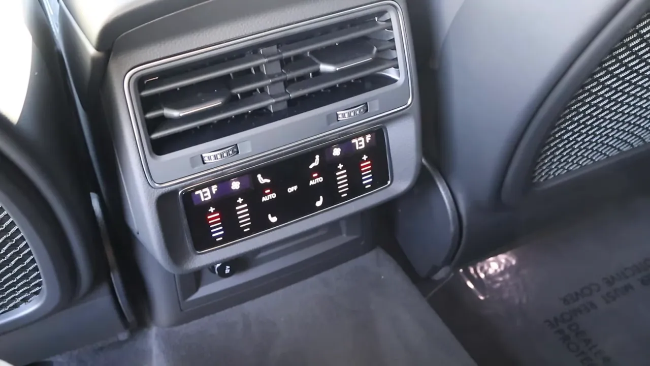 2026 Audi SQ8 rear HVAC touchscreen and vents